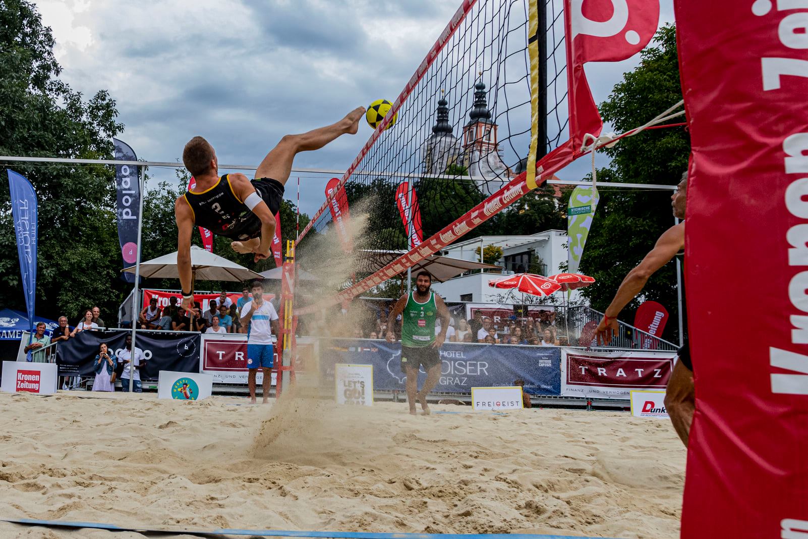 This picture shows footvolley.